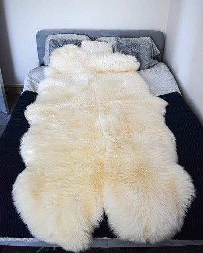 Natural sheepskin rug quad - natural,