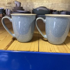 Denby Elements Blue Mugs Vgc