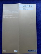 Opel Manta B price list 8.1985
