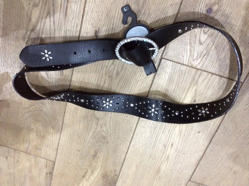 Black belt embellished glitter - belt,