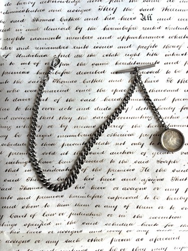 Antique heavy silver albert - antique,