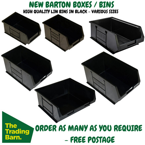 Black plastic parts lin bins - plastic,