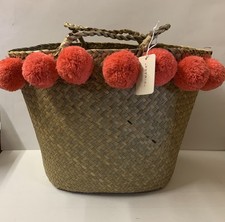 Large Woven Straw Shopper Tote