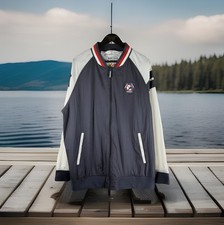 Quba Sails Jacket Mens XXL White Navy X Series Bomber Showerproof Windbreaker