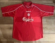 Liverpool FC 2001 Treble Home Shirt – Carlsberg – Reebok – Size L (42-44")