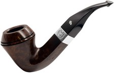 Peterson Sherlock Holmes Dark Finish Hansom Sterling Silver Mount Briar Pipe (E)
