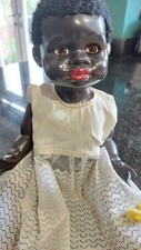 Vintage 1950s Pedigree Hard PLASTIC Black Doll - 15 INCH