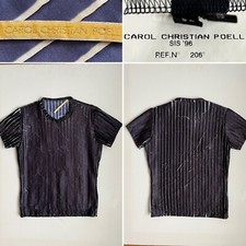 Carol Christian Poell Short Sleeve Pleated Tee Purple Men's X-Small Spring 1996 