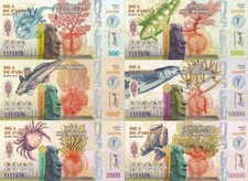 Easter Island Set 6 500 1000 2000 5000 10000 50000 Rongo 2021 polymer Fantasy