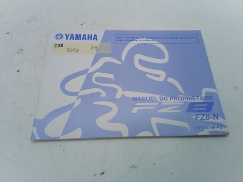 Yamaha fz8 2010 owner manual - 2010, owner's