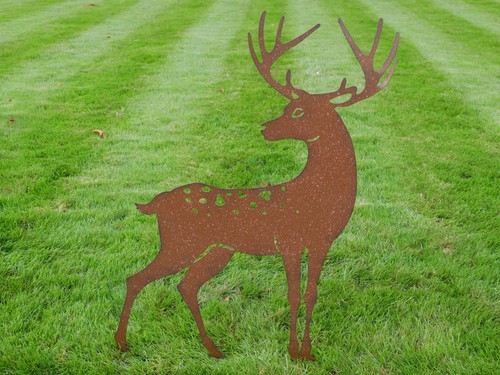 Rusty stag stake garden - rusty,