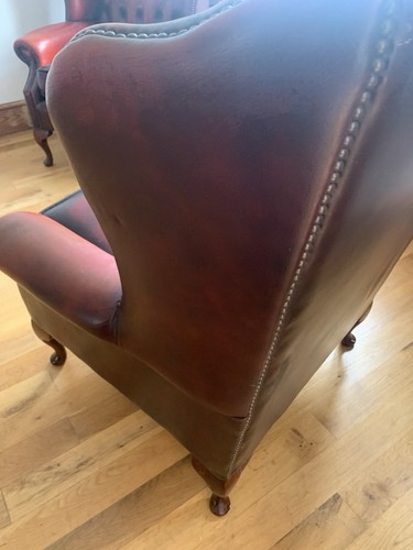 Oxblood leather chesterfield - leather,
