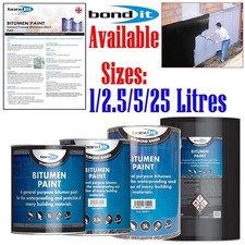 Bond It Black Bitumen Paint Weatherproof Roof Protection Sealant Metal 1/2.5/25L