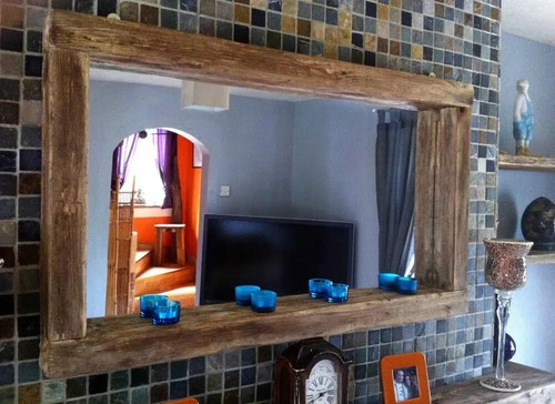 Reclaimed wooden mirror with