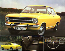 Opel Kadett B 1971-1972 UK Single Sheet Brochure Saloon, Coupe, Estate & Rallye