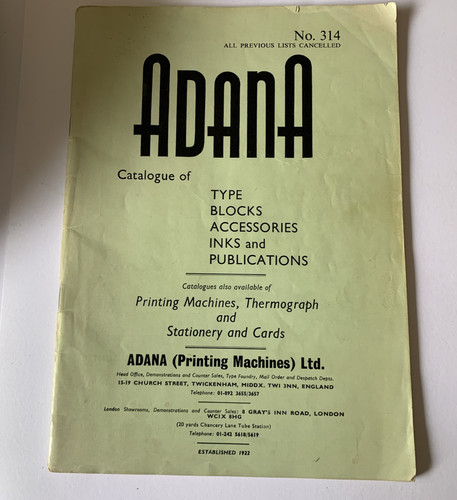 Adana catalogue 314 - , no
