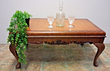 antique Burr Walnut Queen Anne Style  Coffee Table