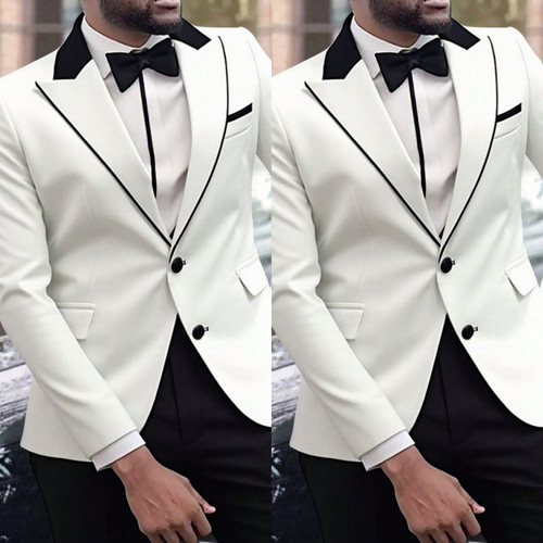White men suits wedding - white,