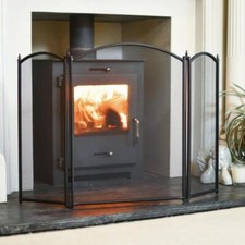 Black Arched "Classique" Three Fold Fire Guard