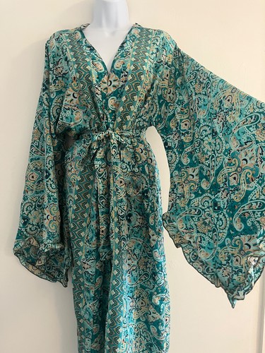 Kimono long gown silk robe - long,