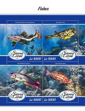 Fishes Redtail Catfish Mbu Pufferfish Firefish MNH Stamps 2018 Sierra Leone M/S
