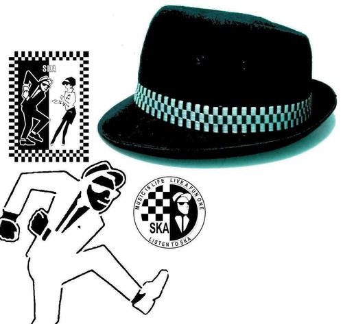 Ska hat black porkpie - hat,