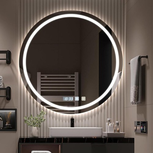 Round bathroom led mirror - bathroom,