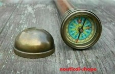 Bastone da passeggio nautico vintage in palissandro bussola funzionante...