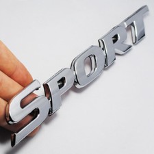 Silver 3D Sport Logo Sticker Car Fender Emblem Trunk Badge Decal Accessories