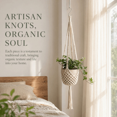 Sturdy macrame plant hanger - macrame,
