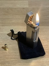 Vintage Dunhill Rollagas Lighter Silver Plated Serviced With Pouch And Adapter