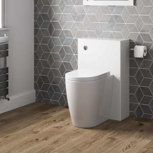 White gloss concealed cistern - white,