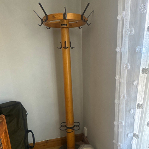 Freestanding wooden coat and - wooden,