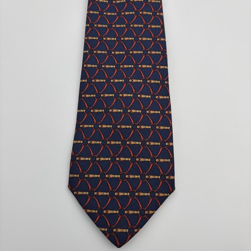 Hermes 100 silk tie navy - 100%,