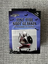 Halloween Test Tube Shot Glasses - 10 Pack x 2 - With Stickers