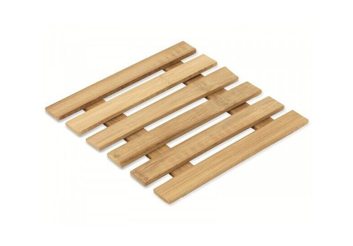 Slat bamboo wood trivet square - wood,