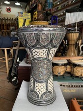 EGYPTIAN HANDMADE DOUMBEK, WITH MOTHER OF PEARL MOSAIC