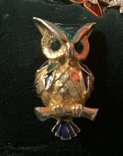 Vintage Cabouchan Owl Brooch