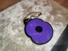 Purple Poppy Keyring Bagtag