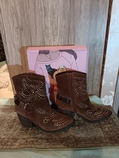 Brown Studded Suede Jeffrey Campbell Shane Ankle Boots Size 6