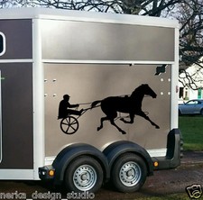 Racing Horse Stickers / TWO Horse stickers / Horse Trailer Stickers / N114