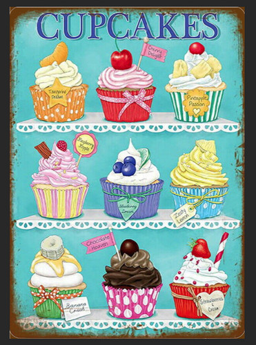 Cupcake retro kitchen metal - kitchen,