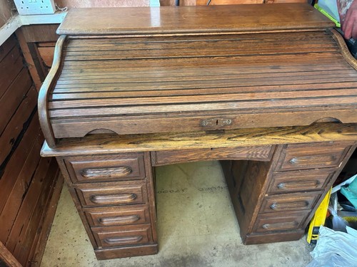 Roll top desk - roll, wooden
