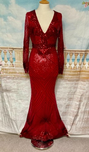 Red sequin fishtail - sequin,