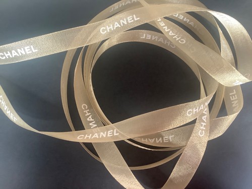 Chanel sheer gold ribbon with - chanel,