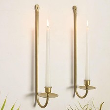 2Pcs Metal Wall Candle Sconce