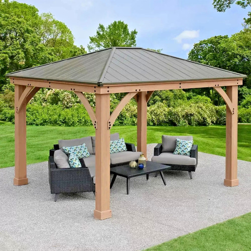 Large wooden garden gazebo - large,