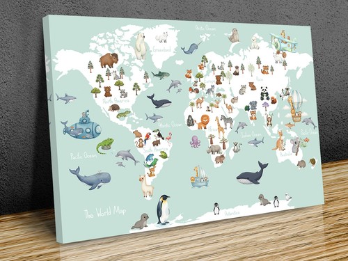 World map for kids - for,
