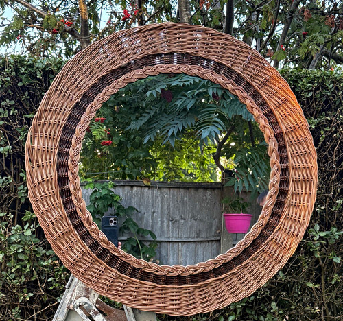 Round wicker framed wall - wicker,