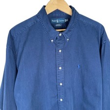 Ralph Lauren Blake Classic Fit Cotton Garment Dyed Oxford Shirt Mens XXL Blue